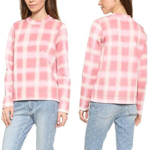 NWOT Marc By Marc Jacobs Blurred Gingham Sweater Piggy Pink White Tie Dye XS